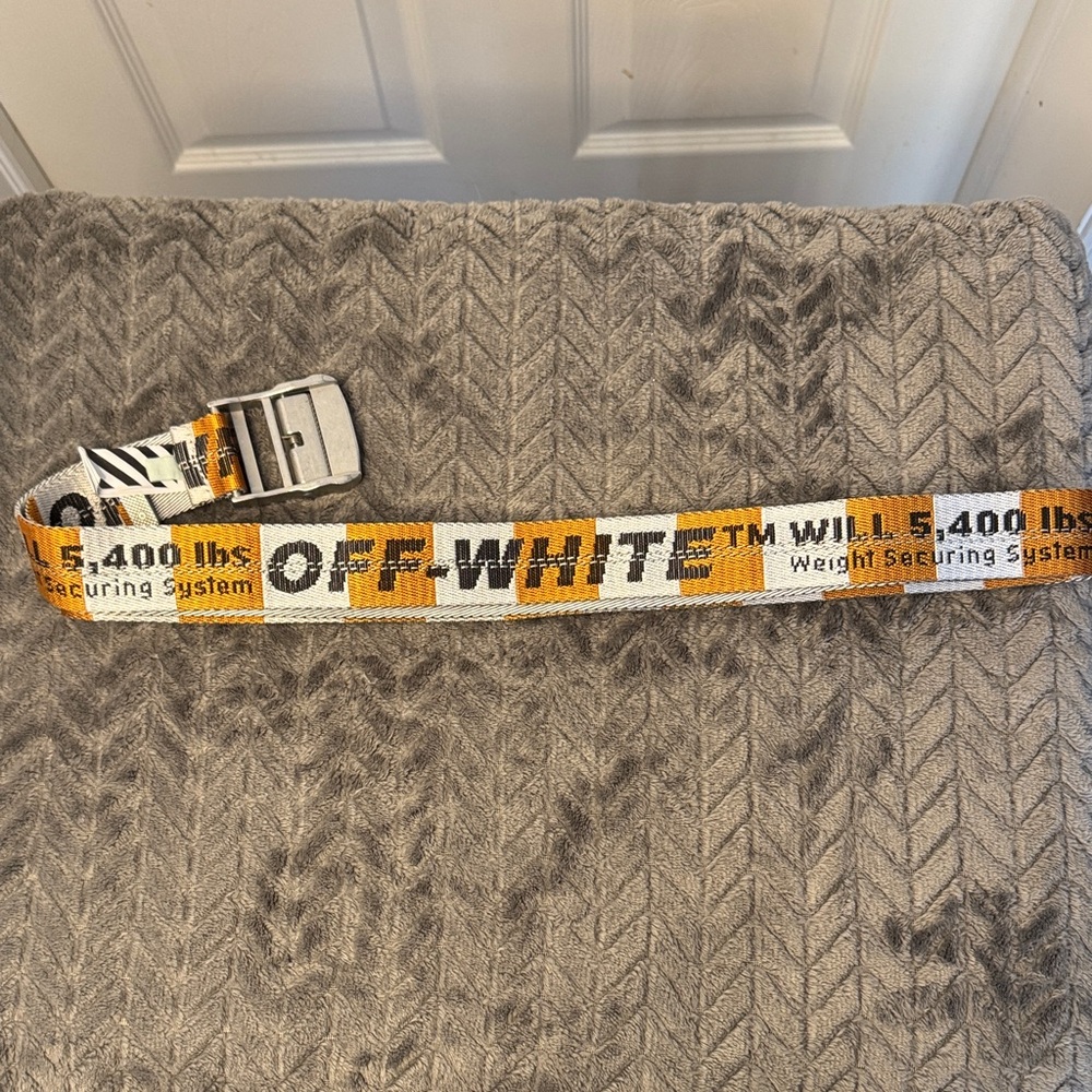 Off-White Industrial Belt in Orange and White - Picture 3 of 8